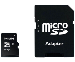 Carte Mémoire Philips Micro SD HC Classe 10 Avec Adaptateur
